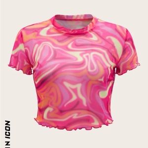 Marble print crop top